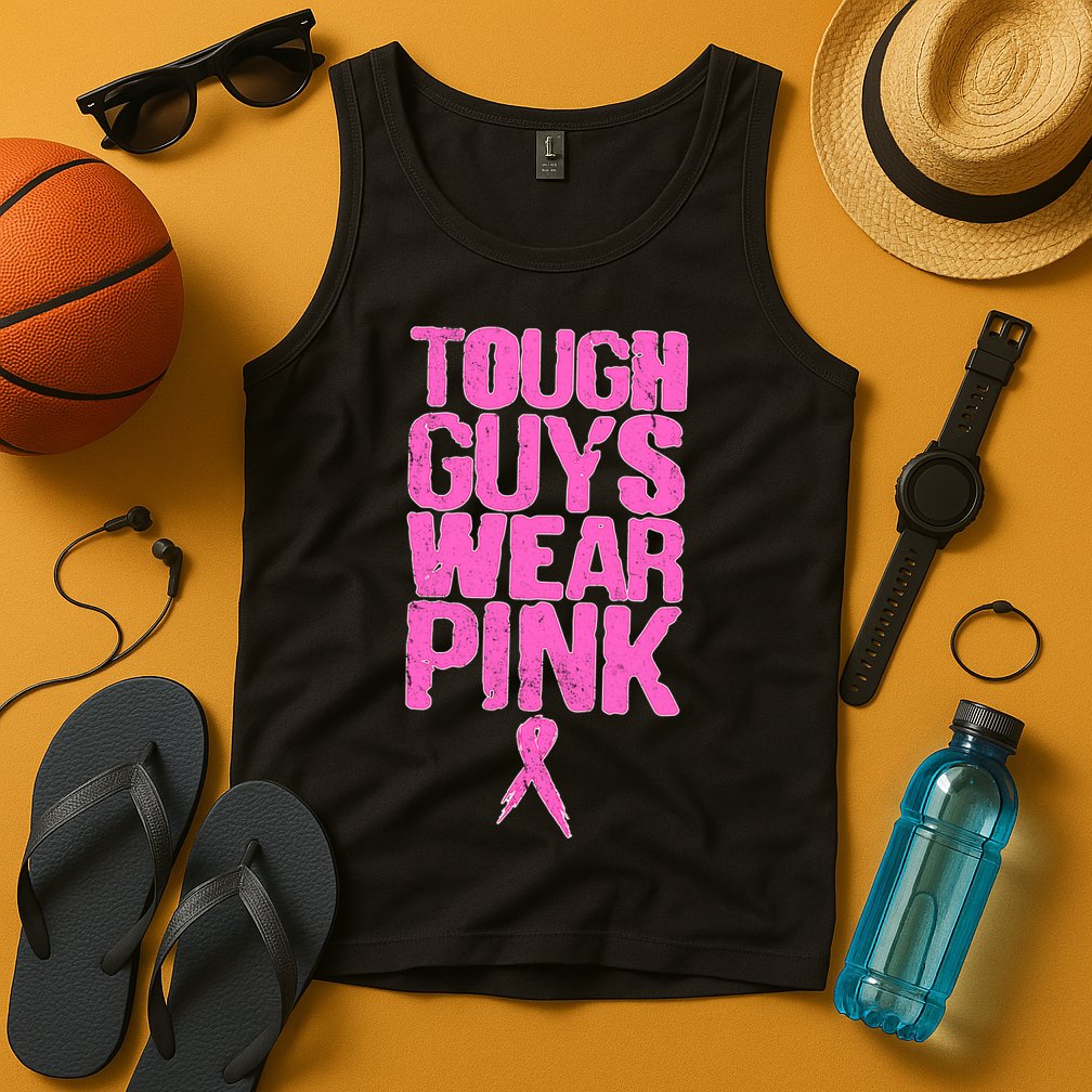 Tough Guys Wear Pink Breast Cancer Awareness Tank Top