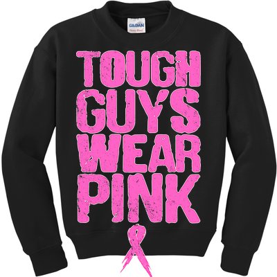 Tough Guys Wear Pink Breast Cancer Awareness Kids Sweatshirt