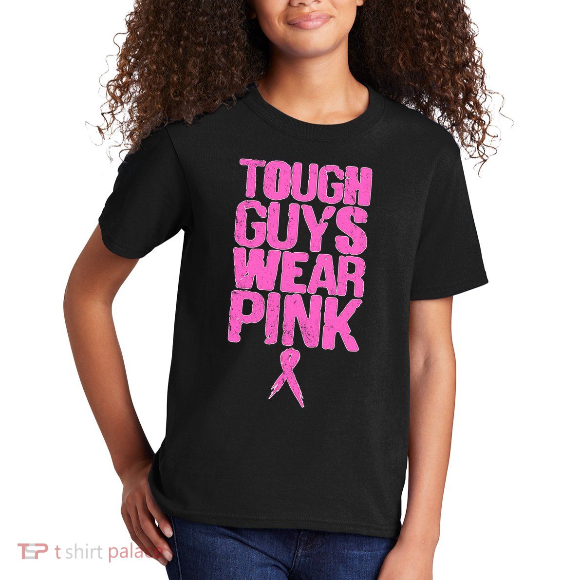 Tough Guys Wear Pink Breast Cancer Awareness Kids T-Shirt