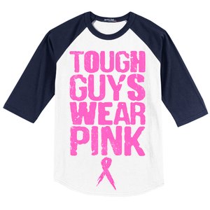 Tough Guys Wear Pink Breast Cancer Awareness Baseball Sleeve Shirt