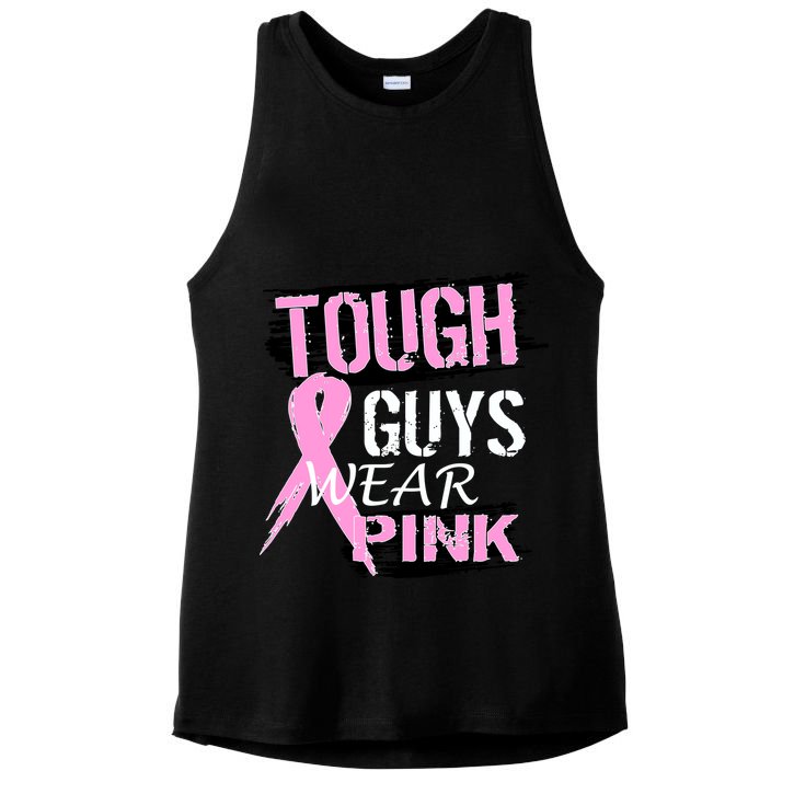 Tough Guys Wear Pink Cancer Ladies PosiCharge Tri-Blend Wicking Tank