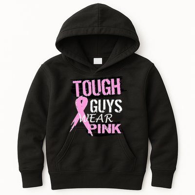 Tough Guys Wear Pink Cancer Kids Hoodie