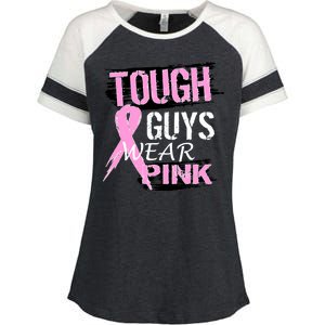 Tough Guys Wear Pink Cancer Enza Ladies Jersey Colorblock Tee