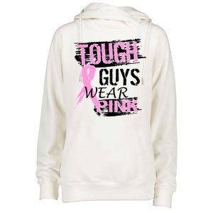 Tough Guys Wear Pink Cancer Womens Funnel Neck Pullover Hood