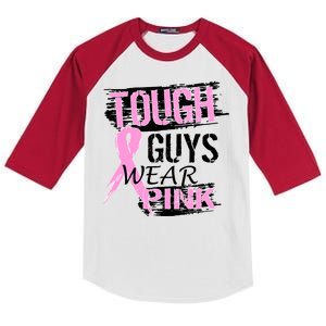 Tough Guys Wear Pink Cancer Kids Colorblock Raglan Jersey