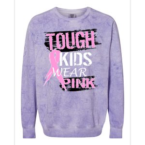 Tough Kids Wear Pink Cancer Colorblast Crewneck Sweatshirt