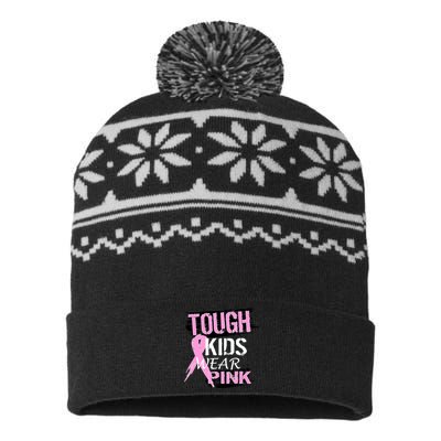 Tough Kids Wear Pink Cancer USA-Made Snowflake Beanie