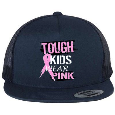 Tough Kids Wear Pink Cancer Flat Bill Trucker Hat