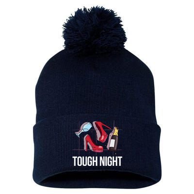 Tough Night Party Pom Pom 12in Knit Beanie