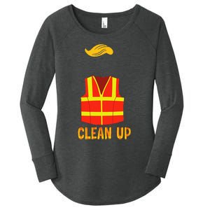 Trump Orange Vest Clean Up In Garbage For Trump Women's Perfect Tri Tunic Long Sleeve Shirt