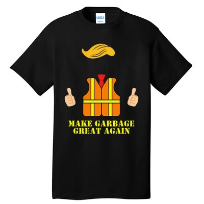 Trump Orange Vest Make Garbage Great Again Funny Trash Truck Gift Tall T-Shirt