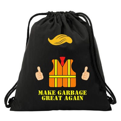 Trump Orange Vest Make Garbage Great Again Funny Trash Truck Gift Drawstring Bag