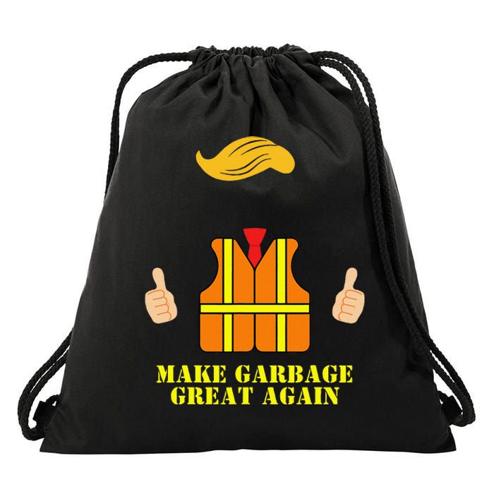 Trump Orange Vest Make Garbage Great Again Funny Trash Truck Gift Drawstring Bag