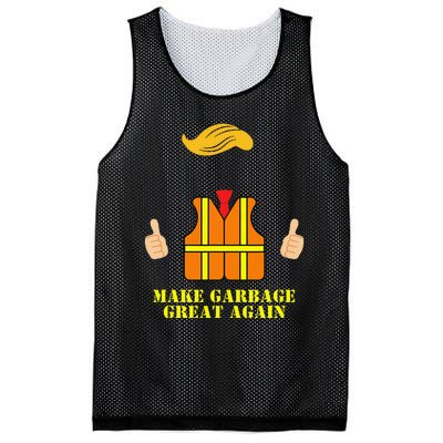 Trump Orange Vest Make Garbage Great Again Funny Trash Truck Gift Mesh Reversible Basketball Jersey Tank