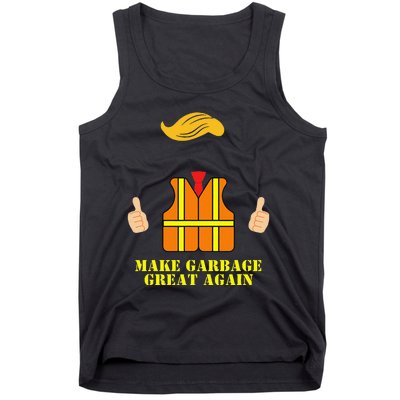 Trump Orange Vest Make Garbage Great Again Funny Trash Truck Gift Tank Top