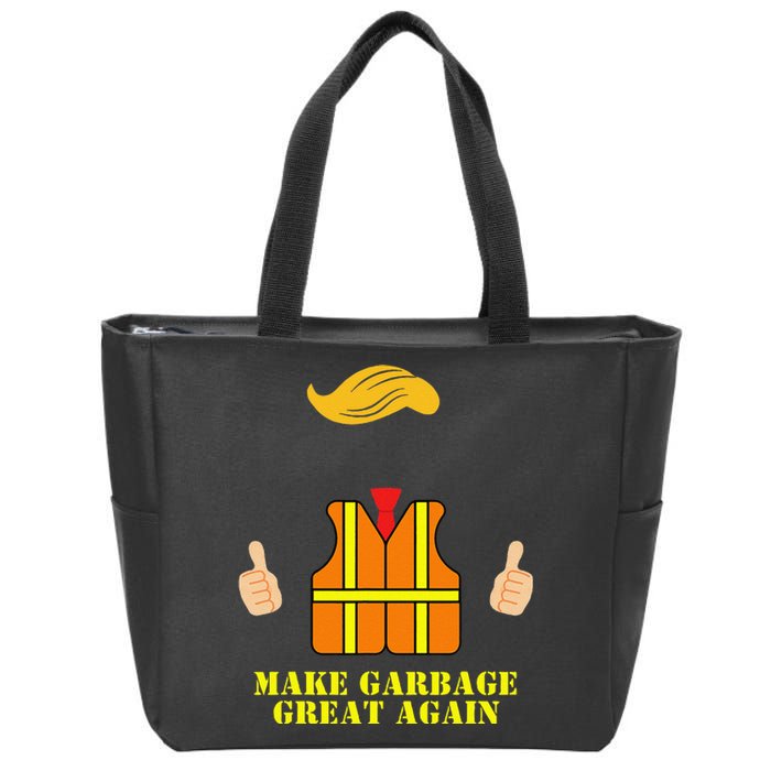 Trump Orange Vest Make Garbage Great Again Funny Trash Truck Gift Zip Tote Bag