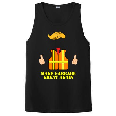 Trump Orange Vest Make Garbage Great Again Funny Trash Truck PosiCharge Competitor Tank