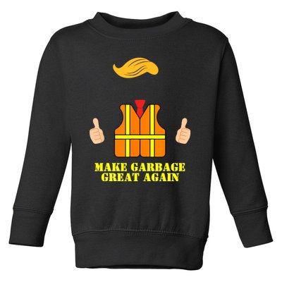 Trump Orange Vest Make Garbage Great Again Funny Trash Truck Toddler Sweatshirt