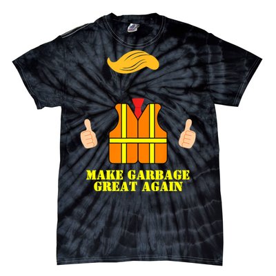 Trump Orange Vest Make Garbage Great Again Funny Trash Truck Tie-Dye T-Shirt