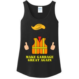 Trump Orange Vest Make Garbage Great Again Funny Trash Truck Ladies Essential Tank