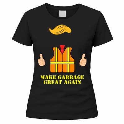 Trump Orange Vest Make Garbage Great Again Funny Trash Truck Women's T-Shirt