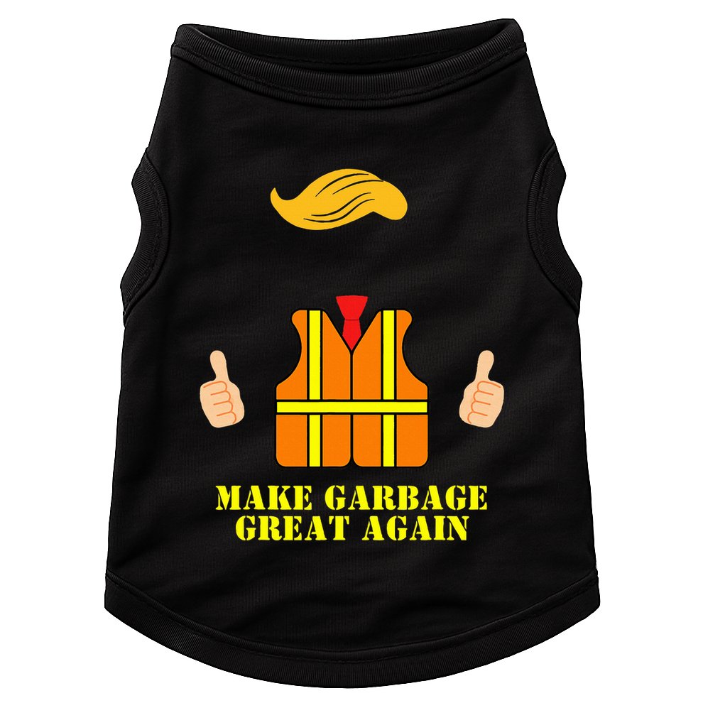 Trump Orange Vest Make Garbage Great Again Funny Trash Truck Doggie Tank