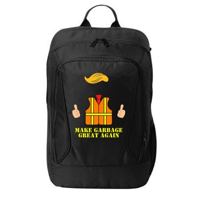 Trump Orange Vest Make Garbage Great Again Funny Trash Truck City Backpack
