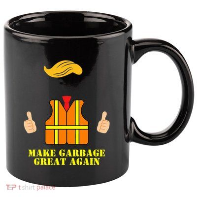 Trump Orange Vest Make Garbage Great Again Funny Trash Truck 11oz C Handle Ceramic Mug
