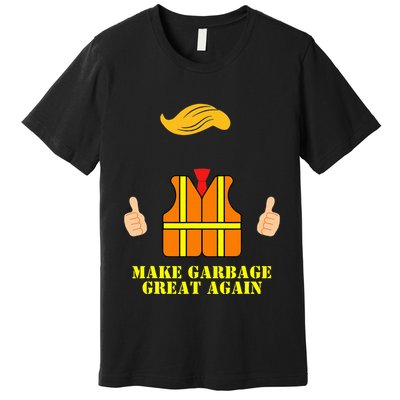 Trump Orange Vest Make Garbage Great Again Funny Trash Truck Premium T-Shirt