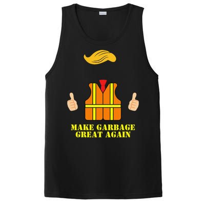 Trump Orange Vest Make Garbage Great Again Funny Trash Truck PosiCharge Competitor Tank