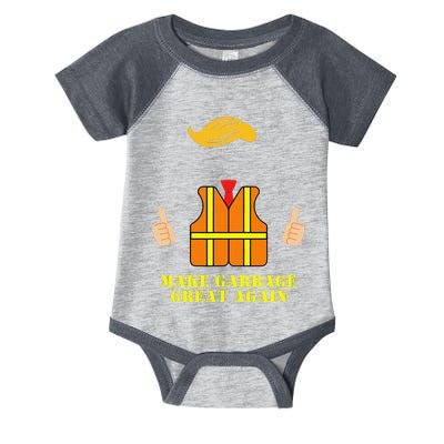 Trump Orange Vest Make Garbage Great Again Funny Trash Truck Infant Baby Jersey Bodysuit