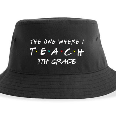 The One Where I Teach 4th grade Teacher funny school Sustainable Bucket Hat