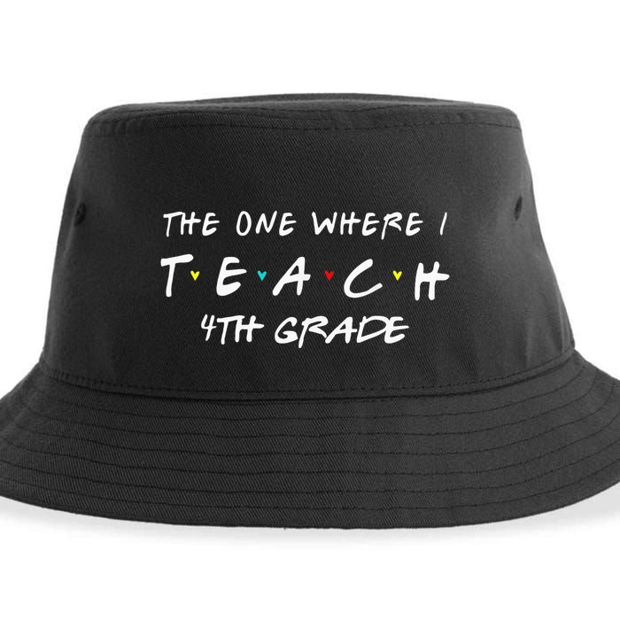 The One Where I Teach 4th grade Teacher funny school Sustainable Bucket Hat