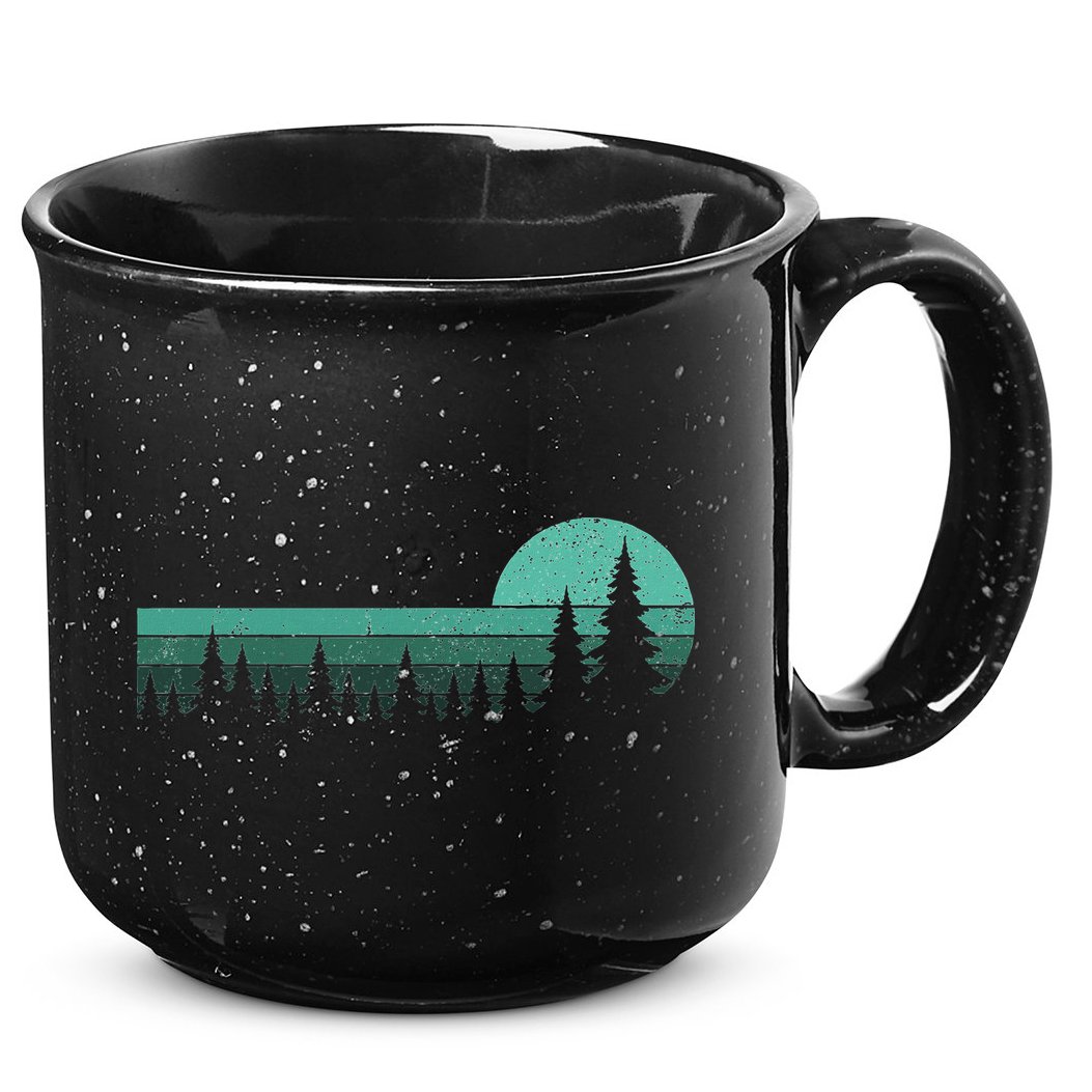 Trees Outdoors Wildlife Nature Vintage Forest Nature Retro 15oz Campfire Ceramic Mug
