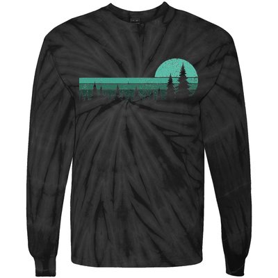 Trees Outdoors Wildlife Nature Vintage Forest Nature Retro Tie-Dye Long Sleeve Shirt