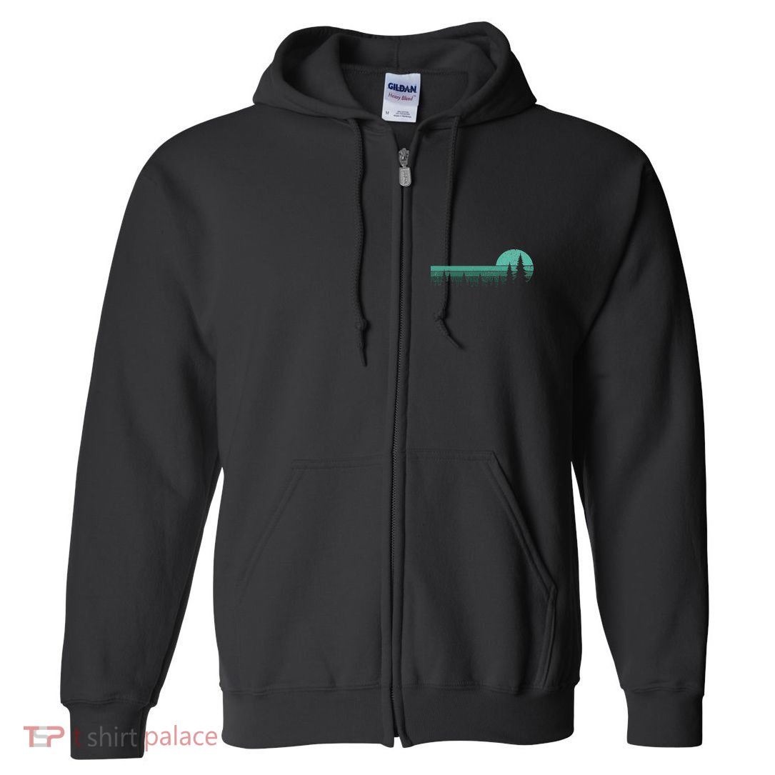 Trees Outdoors Wildlife Nature Vintage Forest Nature Retro Full Zip Hoodie