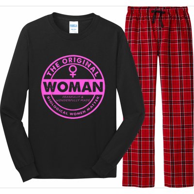 The Original Woman Made Biological Matter Wo Quote Long Sleeve Pajama Set