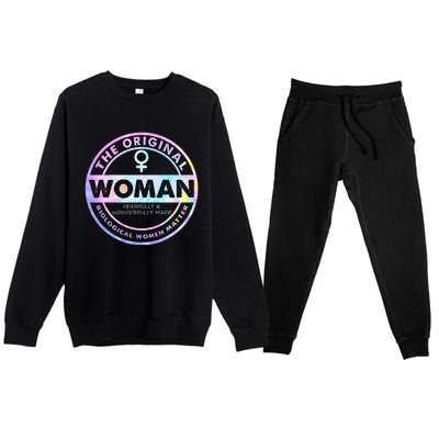 The Original Woman Made Biological Matter Wo Quote Premium Crewneck Sweatsuit Set