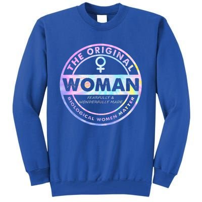 The Original Woman Made Biological Matter Wo Quote Tall Sweatshirt