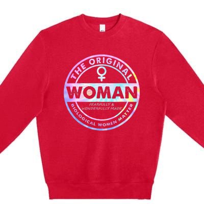 The Original Woman Made Biological Matter Wo Quote Premium Crewneck Sweatshirt