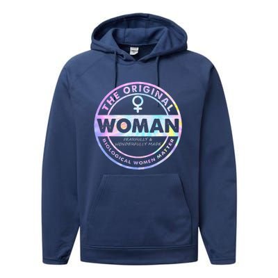 The Original Woman Made Biological Matter Wo Quote Performance Fleece Hoodie