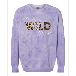 Teacher Of Wild Things Back to School Colorblast Crewneck Sweatshirt