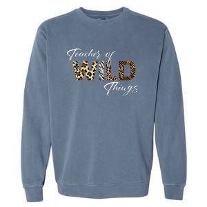 Teacher Of Wild Things Back to School Garment-Dyed Sweatshirt