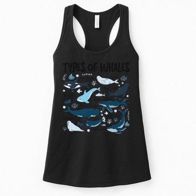 Types of Whales Cute Whale Breeds Species - Whale Lovers Womens Tank Top