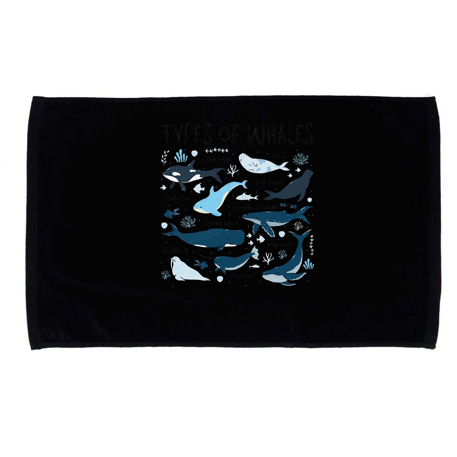 Types of Whales Cute Whale Breeds Species - Whale Lovers Microfiber Hand Towel