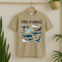 Types of Whales Cute Whale Breeds Species - Whale Lovers T-Shirt