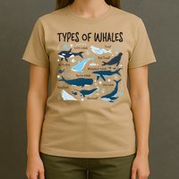 Types of Whales Cute Whale Breeds Species - Whale Lovers T-Shirt