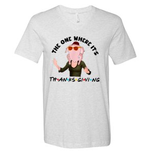 The One Where Its Thanksgiving Friends Monica Turkey Head V-Neck T-Shirt