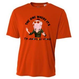 The One Where Its Thanksgiving Friends Monica Turkey Head Cooling Performance Crew T-Shirt