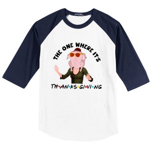 The One Where Its Thanksgiving Friends Monica Turkey Head Baseball Sleeve Shirt